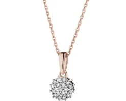 Clearance Apart Zawieszka z różowego złota z diamentami - 0,05 ct - próba 585