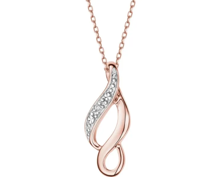 Apart Zawieszka z różowego złota z diamentem - 0,005 ct - próba 375