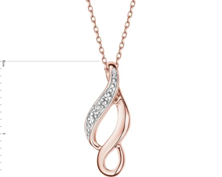 Apart Zawieszka z różowego złota z diamentem - 0,005 ct - próba 375