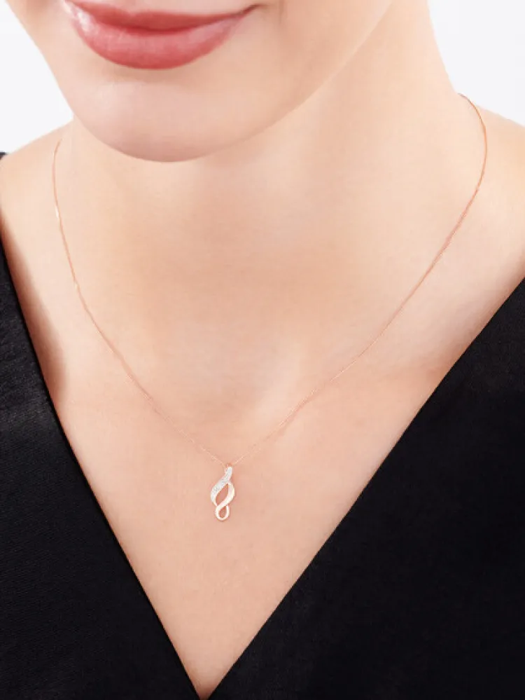 Apart Zawieszka z różowego złota z diamentem - 0,005 ct - próba 375