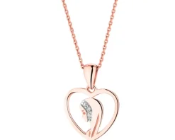 Apart Zawieszka z różowego złota z diamentami - medalik Matka Boska, serce - 0,006 ct - próba 375< Zawieszki