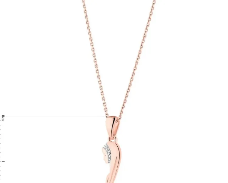 Apart Zawieszka z różowego złota z diamentami - medalik Matka Boska - 0,006 ct - próba 375< Zawieszki