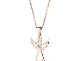 Apart Zawieszka z różowego złota z diamentem - aniołek, serce - 0,003 ct - próba 375< Zawieszki