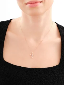 Apart Zawieszka z różowego złota z diamentem - aniołek, serce - 0,003 ct - próba 375< Zawieszki