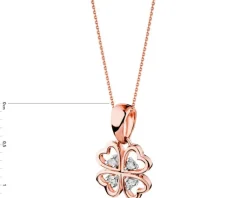 Apart Zawieszka z różowego złota z diamentami – koniczyna - 0,02 ct - próba 585< Zawieszki