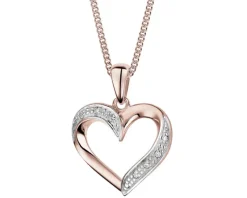 Sale Apart Zawieszka z różowego złota z diamentami - serce - 0,01 ct - próba 585