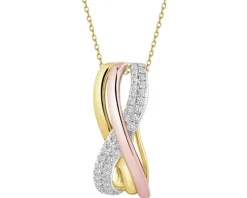 Apart Zawieszka z żółtego, białego i różowego złota z diamentami - 0,15 ct - próba 585< Wszystkie