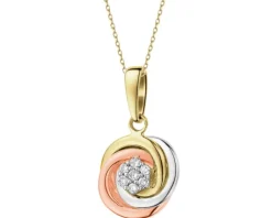 Online Apart Zawieszka z żółtego, białego i różowego złota z brylantami - 0,05 ct - próba 585
