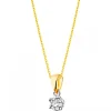 Sale Apart Zawieszka z żółtego i białego złota z brylantem - 0,05 ct - próba 585