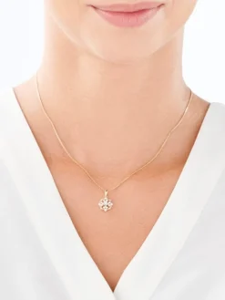Apart Zawieszka z żółtego i białego złota z diamentami - rozeta - 0,20 ct - próba 585