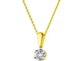 Apart Zawieszka z żółtego i białego złota z brylantem - 0,18 ct - próba 585< Zawieszki