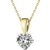 Clearance Apart Zawieszka z żółtego i białego złota z brylantem - serce - 0,23 ct - próba 585