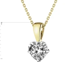 Clearance Apart Zawieszka z żółtego i białego złota z brylantem - serce - 0,23 ct - próba 585