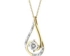 Apart Zawieszka z żółtego i białego złota z diamentami - 0,06 ct - próba 585< Wszystkie