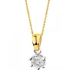 Apart Zawieszka z żółtego i białego złota z brylantami - 0,06 ct - próba 585< Zawieszki