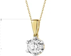 Discount Apart Zawieszka z żółtego i białego złota z brylantem - 0,50 ct - próba 585
