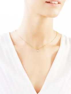 Sale Apart Zawieszka z żółtego i białego złota z brylantem - 0,07 ct - próba 585