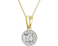 Apart Zawieszka z żółtego i białego złota z diamentami - 0,15 ct - próba 585< Zawieszki