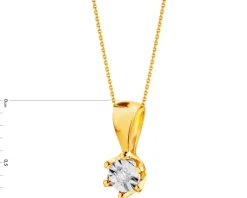 Online Apart Zawieszka z żółtego i białego złota z brylantem - 0,01 ct - próba 585
