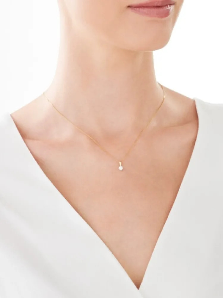 Hot Apart Zawieszka z żółtego i białego złota z brylantem - 0,20 ct - próba 585