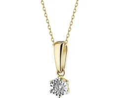 Apart Zawieszka z żółtego i białego złota z brylantem - 0,05 ct - próba 585< Zawieszki