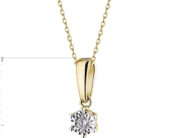 Apart Zawieszka z żółtego i białego złota z brylantem - 0,05 ct - próba 585< Zawieszki