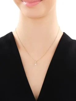 Apart Zawieszka z żółtego i białego złota z brylantem - 0,05 ct - próba 585< Zawieszki