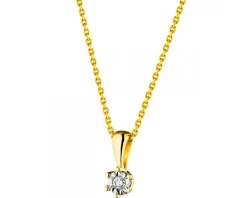 Apart Zawieszka z żółtego i białego złota z brylantem - 0,02 ct - próba 585< Zawieszki