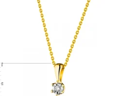 Apart Zawieszka z żółtego i białego złota z brylantem - 0,02 ct - próba 585< Zawieszki