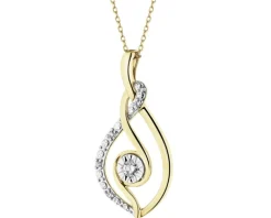 Apart Zawieszka z żółtego i białego złota z diamentami - 0,07 ct - próba 585