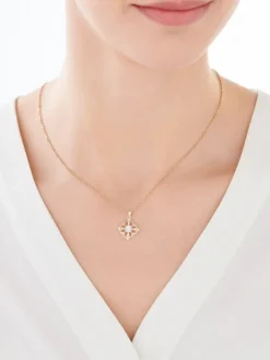 Online Apart Zawieszka z żółtego i białego złota z brylantami - 0,03 ct - próba 375