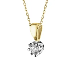 Apart Zawieszka z żółtego i białego złota z brylantem - 0,16 ct - próba 585