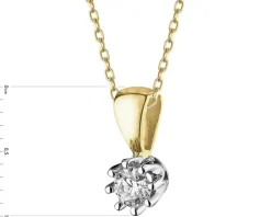 Apart Zawieszka z żółtego i białego złota z brylantem - 0,16 ct - próba 585