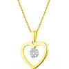 Apart Zawieszka z żółtego i białego złota z brylantami - serce - 0,06 ct - próba 585