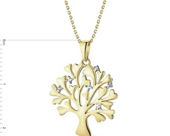 Apart Zawieszka  z żółtego z diamentami - drzewko - 0,01 ct - próba 375< Zawieszki