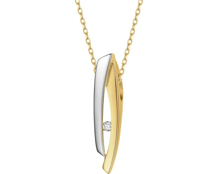Apart Zawieszka z żółtego złota z brylantem - 0,02 ct - próba 585< Zawieszki