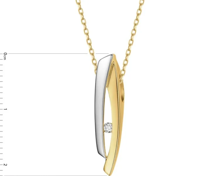 Apart Zawieszka z żółtego złota z brylantem - 0,02 ct - próba 585< Zawieszki