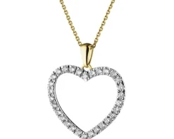 Apart Zawieszka z żółtego złota z brylantami - serce - 0,33 ct - próba 585< Zawieszki