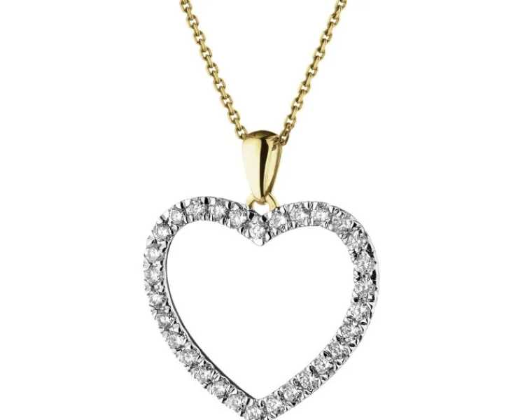 Apart Zawieszka z żółtego złota z brylantami - serce - 0,33 ct - próba 585< Zawieszki