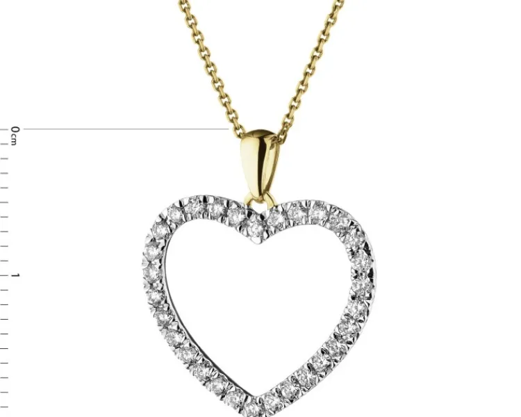 Apart Zawieszka z żółtego złota z brylantami - serce - 0,33 ct - próba 585< Zawieszki