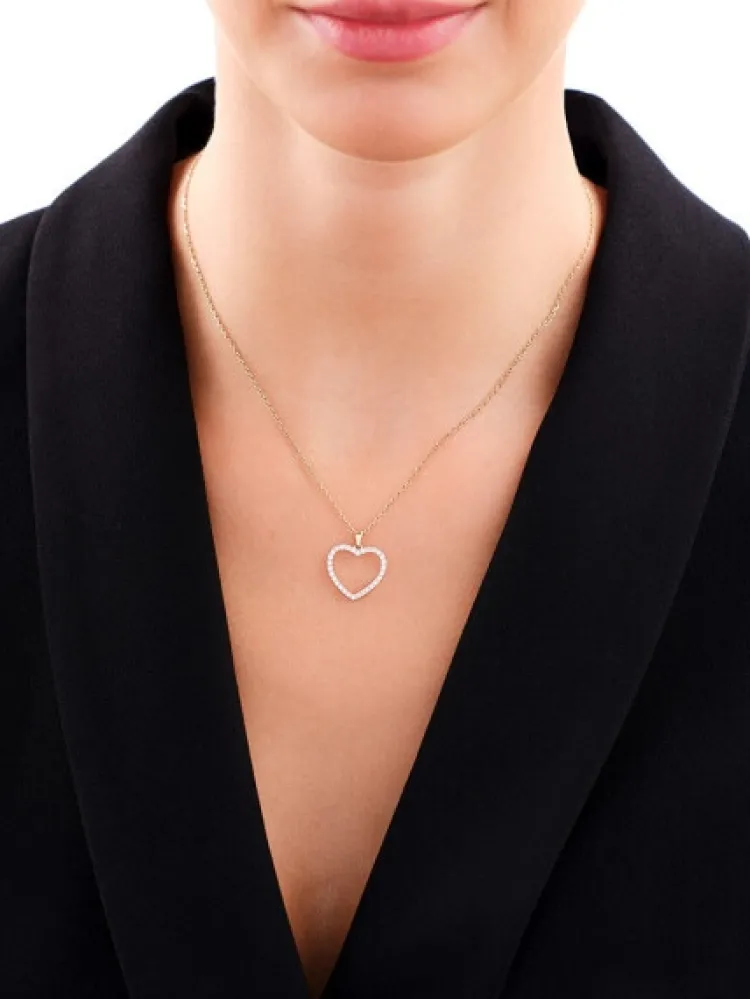 Apart Zawieszka z żółtego złota z brylantami - serce - 0,33 ct - próba 585< Zawieszki