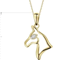 Apart Zawieszka z żółtego złota z brylantem - koń - 0,01 ct - próba 375< Zawieszki