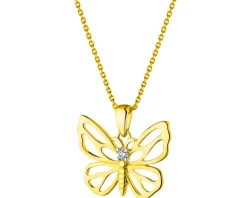 Apart Zawieszka z żółtego złota z brylantem - motyl - 0,01 ct - próba 375< Zawieszki