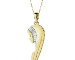 Apart Zawieszka z żółtego złota z brylantami - medalik Matka Boska - 0,01 ct - próba 585< Zawieszki