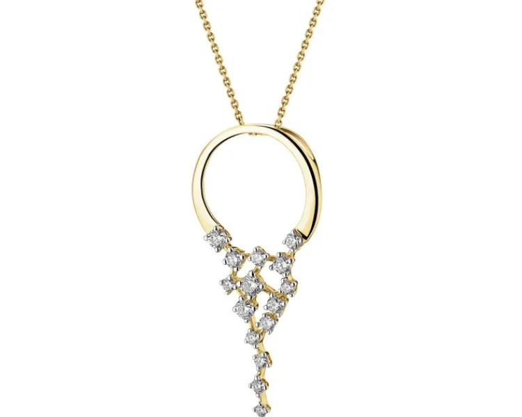 Apart Zawieszka z żółtego złota z brylantami - 0,29 ct - próba 585< Zawieszki