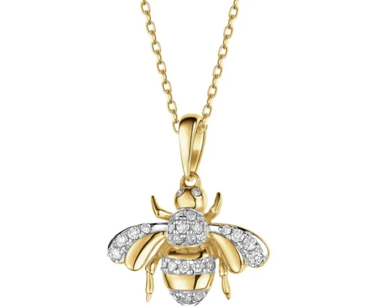Online Apart Zawieszka z żółtego złota z brylantami - pszczółka - 0,13 ct - próba 585