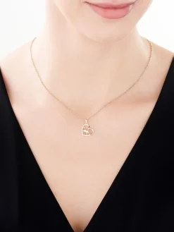 Hot Apart Zawieszka z żółtego złota z brylantami - serce, piesek - 0,03 ct - próba 375