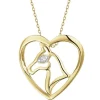 Apart Zawieszka z żółtego złota z brylantem - serce, koń - 0,008 ct - próba 375< Zawieszki