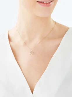Apart Zawieszka z żółtego złota z brylantem - serce - 0,008 ct - próba 375< Zawieszki