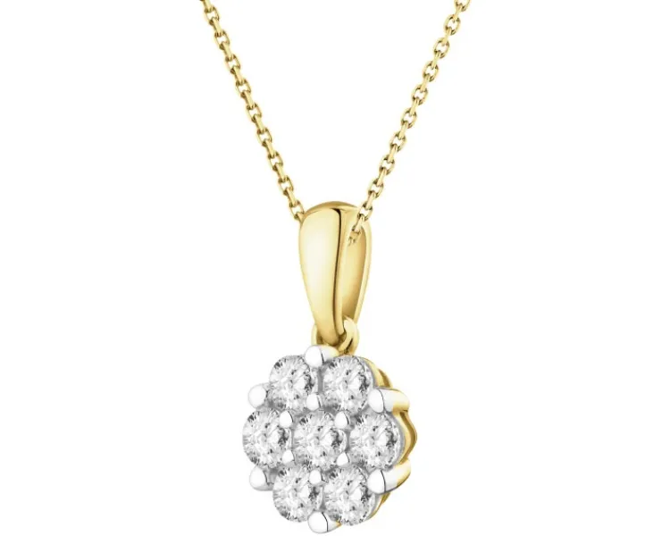 Best Apart Zawieszka z żółtego złota z brylantami laboratoryjnymi - 0,35 ct - próba 585